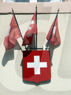 Wappen mit Schweizerfahne, Staatsgrenze, 2005