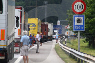 Stau auf der Gotthardautobahn