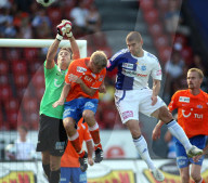 Fussball Torwart Andrea Guatelli , Florian Stahel gegen Josip Colina