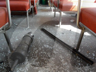 Fussballhooligans Vandalismus