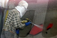 WASSERSTRAHL WASSER SCHUTZMASKE MASKE  ARBEITER ARBEIT TREND HAUSWAND 