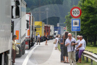Stau auf der Gotthardautobahn