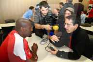 Blaise Nkufo ,Schweizer Fussball Nationalmannschaft / Journalisten