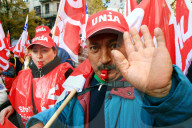 Demontration gegen Lohndumping der Bauarbeiter