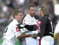 Bundesliga 2003/04: Borussia Mönchengladbach - FC Bayern Muenchen;  Gaede, Asanin, Stiel