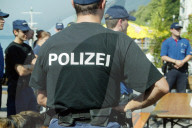 Bereitschaftspolizei am 1. August 2004