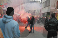 Uefa-Cup 2004/05: Gewalttätige Fussballfans in der Basler Innenstadt