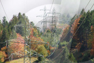 Elektromasten  Herbst