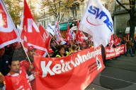 Demontration gegen Lohndumping der Bauarbeiter