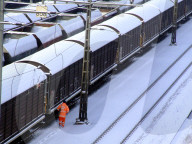 Bahnwagen im Schnee, Güterwagen, 2005