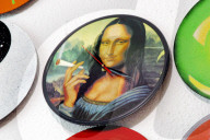 Joint Rauchende Mona Lisa als Wanduhr, 2004