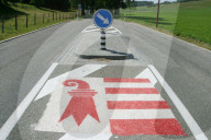 Strassenbemalung: Kantonswappen Jura