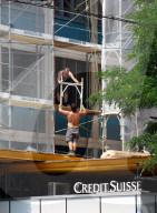 Bauarbeiter Credit Suisse Filiale