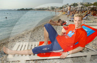 Athen 2004: Marcel Fischer am Strand in Kefiros