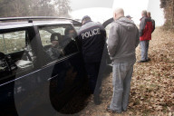 Radarkontrolle der Polizei während Temporeduktion wegen Feinstaub-Belastung, Schweiz 2006
