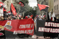 Nationalfeiertag 2005: Demonstration gegen Rechtsextremismus in Luzern