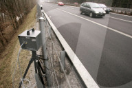 Radarkontrolle der Polizei während Temporeduktion wegen Feinstaub-Belastung, Schweiz 2006