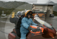 Motorradfahrer auf dem Lukmanier, 2003
