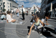 BILDER DER STADT ST. GALLEN, TEILNEHMER AM STRASSEN MAL FESTIVAL