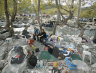 Picknicken am Fluss, Griechenland 2004