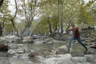 Picknicken am Fluss, Griechenland 2004