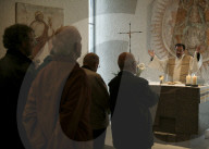 Messe in der Kirche auf der Lukmanier-Passhöhe, 2003