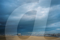 Abendstimmung am Strand von Blackpool, 2002