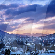 BILDER DER STADT ST. GALLEN, WINTERSTIMMUNG U?BER DER STADT