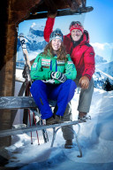 Michelle Gisin, Skirennfahrerin mit Bernhard Russi, ehemaliger Skirennfahrer, 2013