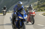 Motorradfahrer auf der Grimsel, 2004
