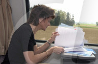Bündner Finanzdirektorin Eveline Widmer-Schlumpf im Zug 2004