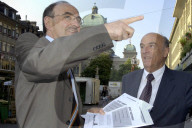Gutzwiller und Bundesrat Merz werben für Schengen-Abkommen, 2005