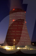 KKW Gösgen mit Lichtkunst von Gerry Hofstetter, 2004