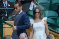 PEOPLE - Pippa Middleton verfolgt gespannt das Spiel in Wimbledon zusammen mit ihrem Bruder James