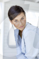 Woman in light jeans shirt