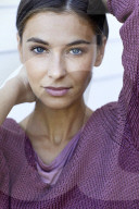 Beautiful woman in lilac pullover