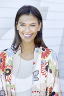 Woman in kimono with flowers