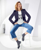Fashion: Same favorite Clothes, different Styles. Blazer for Leisure Time.