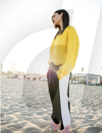 Summer Fashion: Woman enjoying the Evening Sun