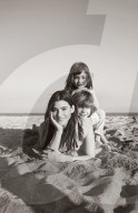 Mother with her Children at the Beach