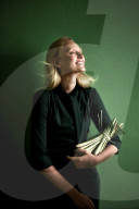 Beautiful Blond Woman with Lemon Grass