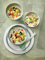 Porree-Eintopf mit Kabanossi, Leek Stew with Cabanossi