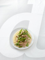 Erbsen-Zitronen-Geschnetzeltes, Zurich Ragout Variation with Peas and Polenta