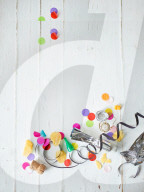 Confetti, Champagne Cork and Paper Streamer on the Floor
