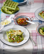 Kräuter-Mais-Waffeln, Herbal Corn Waffles