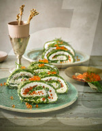 Spinat-Omelett-Röllchen, Omelet Spinach Rolls