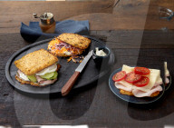 Braten-Sandwich, Möhren-Sandwich und Käse-Geflügel-Sandwich, Low Carb Roast Sandwich, Carrot Sandwich and Cheese Poultry Sandwich