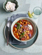 Kartoffel-Tomaten-Curry mit Auberginen, Curry with Potatoes and Eggplants