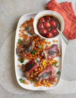 Gebratener Kürbis mit Kalbsleber-Saltimbocca, Fried Pumpkin with Veal Liver Saltimbocca