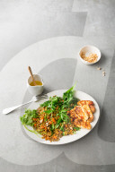 Linsensalat mit Rauke und Halloumi, Lentil Salad with Rocket Salad and Halloumi  